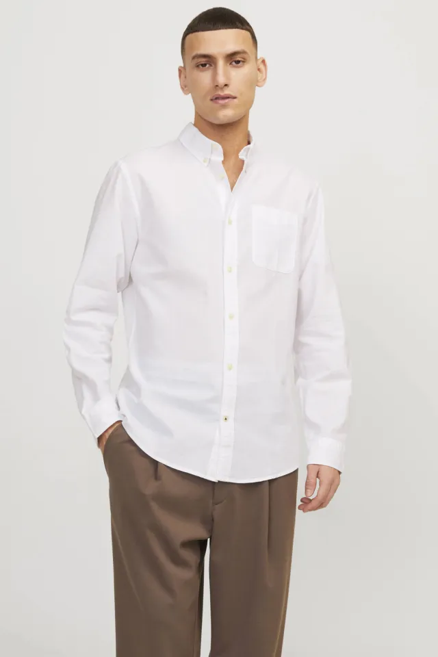 Jack & Jones ESSENTIALS casual overhemd wit White