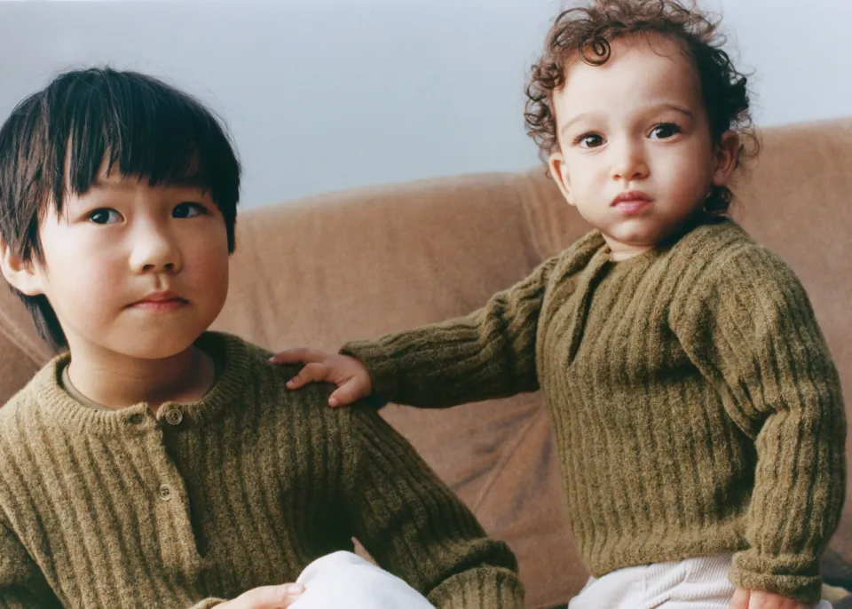 Mango Kids gebreide trui - olijfgroen