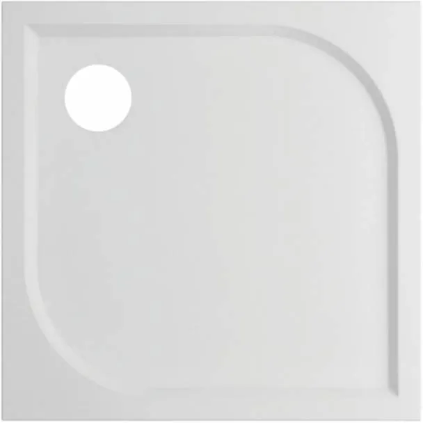 Go by Van Marcke Douchebak VM Go Argon 80x80x3 cm Polybeton Vierkant Wit Sanitair Coating Go by Van Marcke