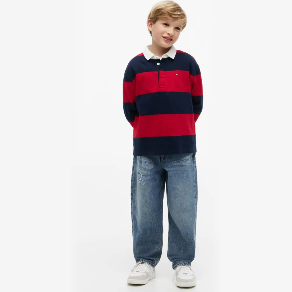 Tommy Hilfiger gestreepte polo - rood, foto 3