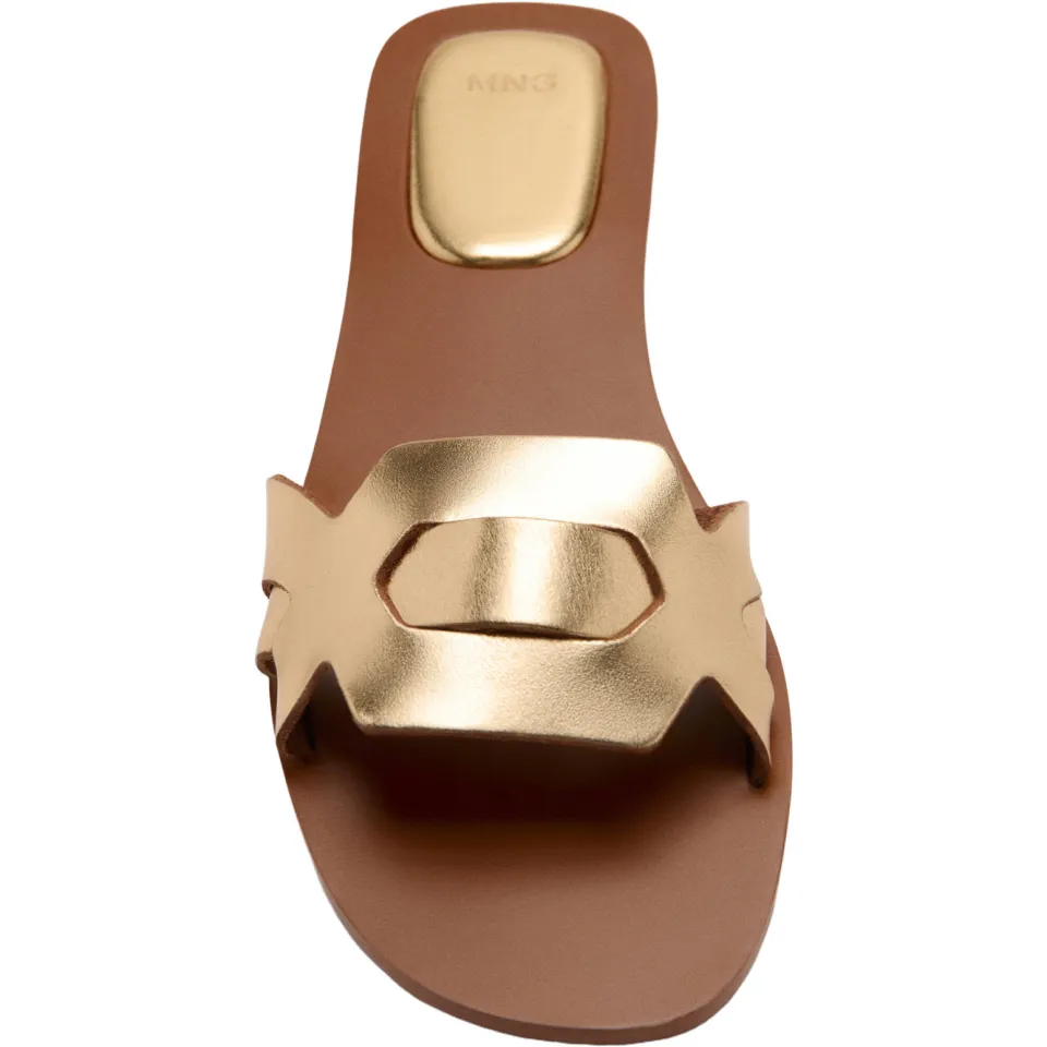 Mango TEEN leren sandalen goud, foto 5