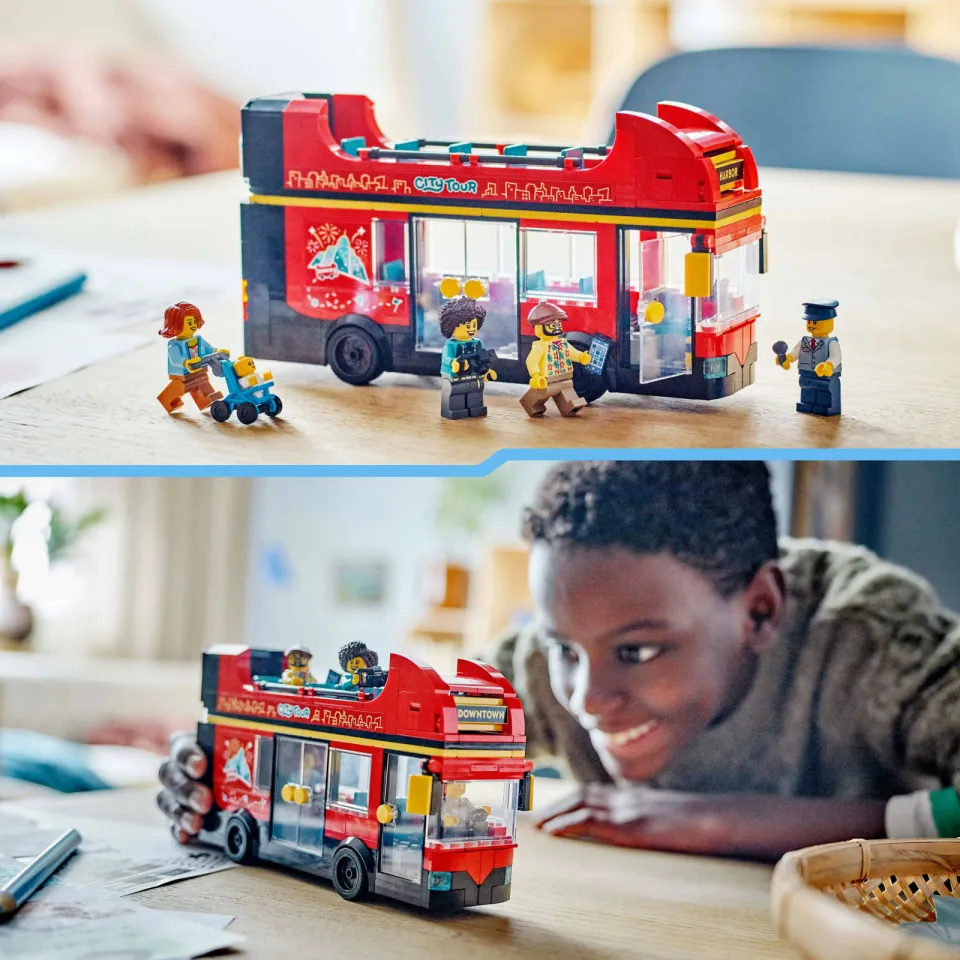 Lego City Toeristische rode dubbeldekker Speelgoed Bus Bouwpakket voor Kinderen 60407, foto 5