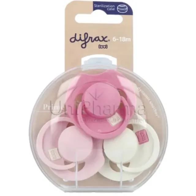 Difrax Fopspeen Prime 6-18 mnd Roze 3 stuks