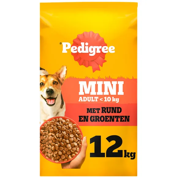 Pedigree Adult Mini hondenbrokken rund en groenten 12 kg