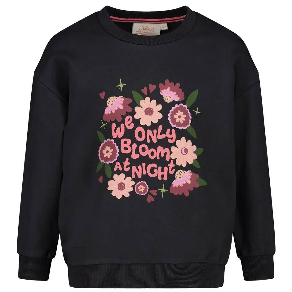 Jubel relaxed fit sweater Moon Flowers antraciet/roze, foto 3