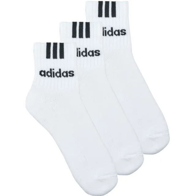 Adidas Sokken adidas 3-Stripes Linear Half-Crew Cushioned Socks 3 Pairs Wit/zwart