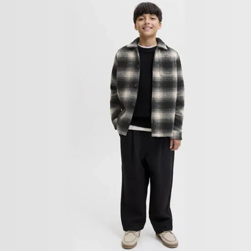 Jack & Jones JUNIOR geruit overshirt - antraciet, foto 3