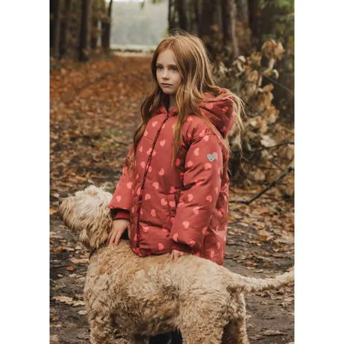 LOOXS little winterjas met hartjes rood, foto 4