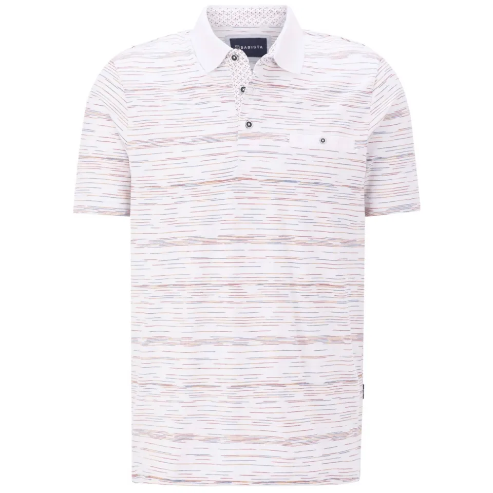 Babista regular fit gestreepte polo Plus Size +FIT Collectie - wit, foto 2