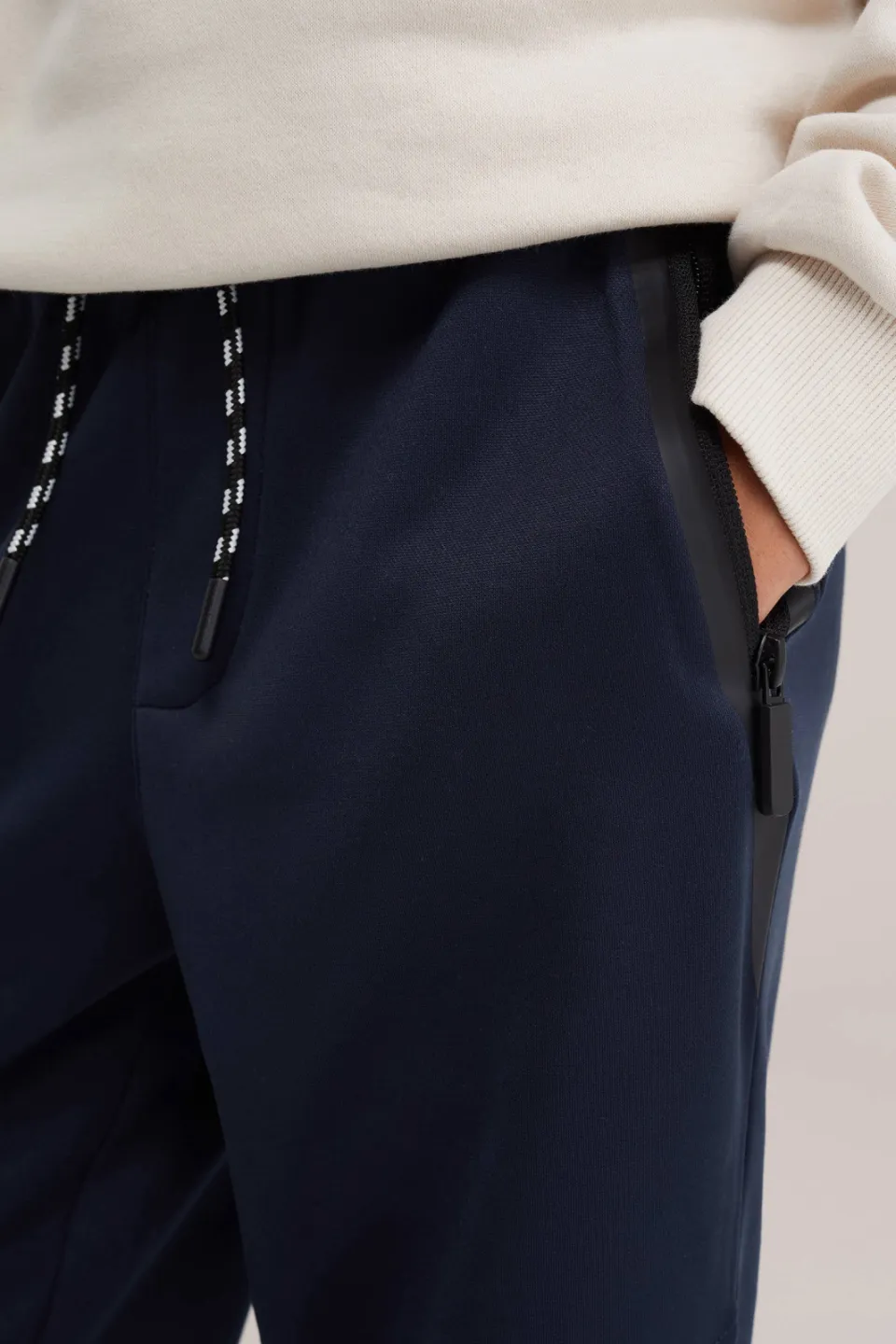 WE Fashion tapered joggingbroek donkerblauw, foto 4