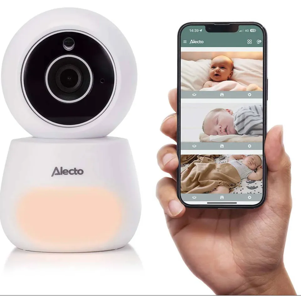 Alecto DVM2060 Babyfoon met HD-camera, groot 5 inch kleurenscherm, nachtlampje en app - Op afstand bestuurbaar - Wit, foto 8