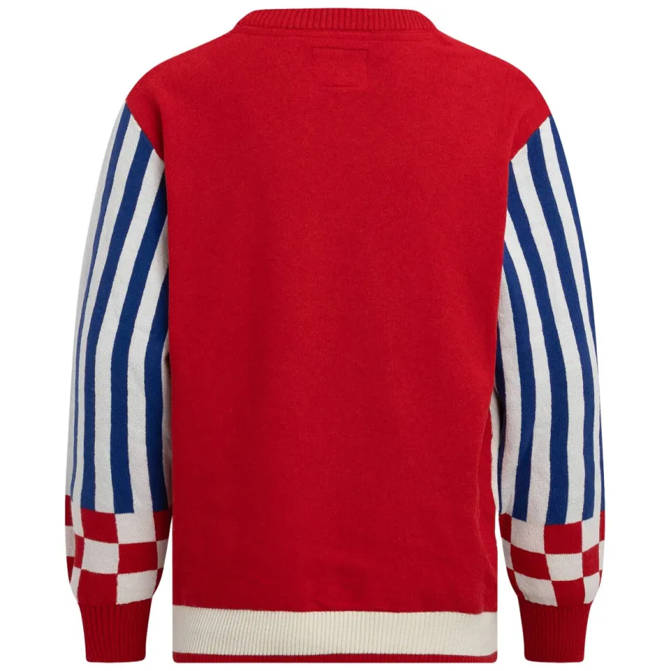 Redefined Rebel sweater met tekst - rood/blauw/wit, foto 3