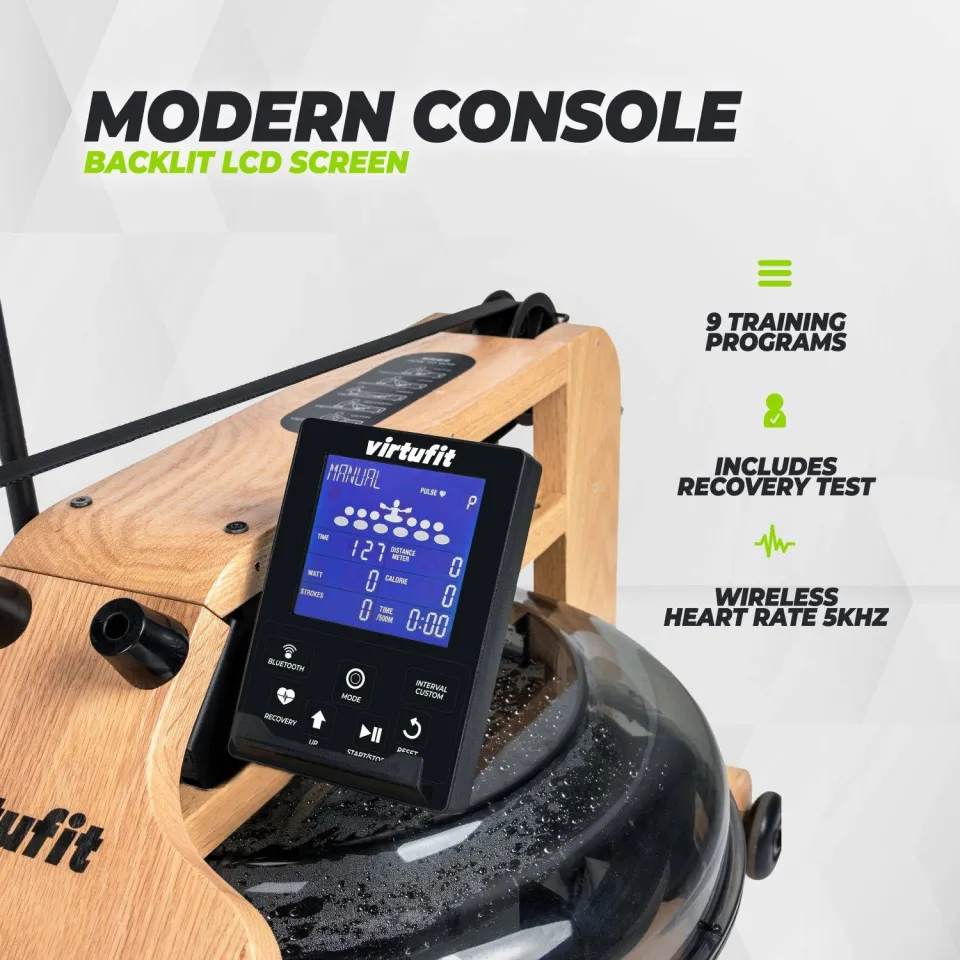 Virtufit Elite Water Resistance houten roeitrainer, foto 5