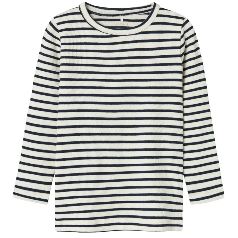 NAME IT MINI NMNBANI gestreepte longsleeve ecru zwart, foto 2