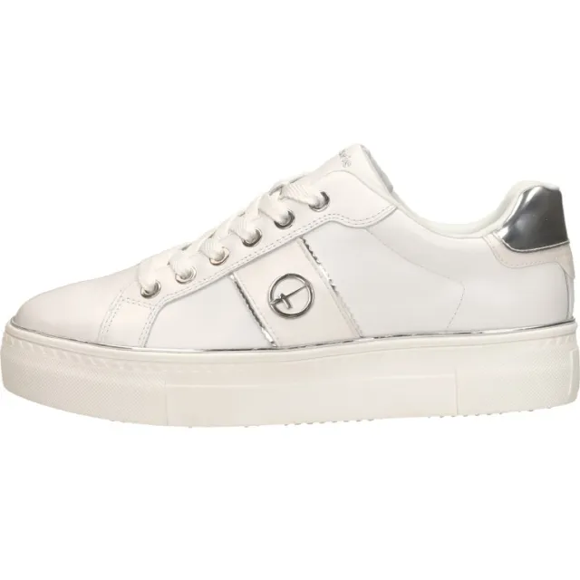 Tamaris veterschoenen wit met zilver, foto 2