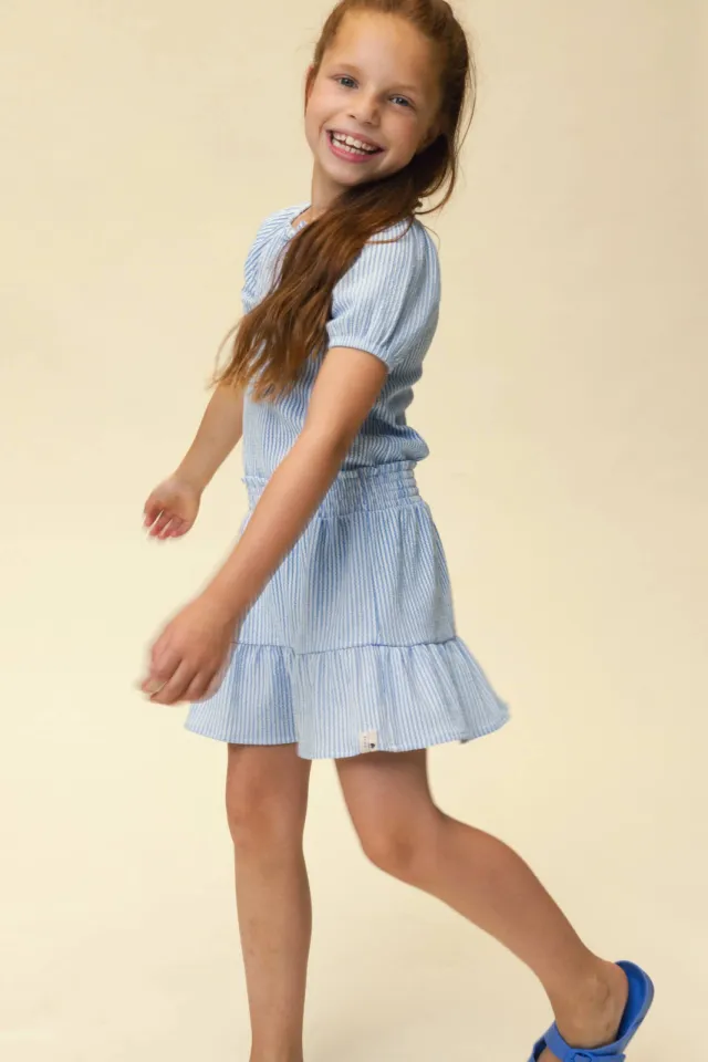 LOOXS little gestreepte korte rok lichtblauw lichtblauw / wit