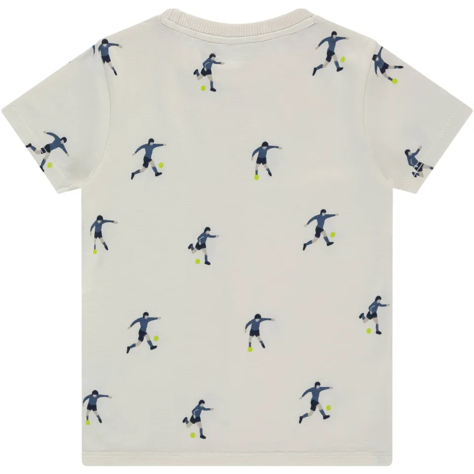 Stains&Stories T-shirt ecru met all-over print, foto 3