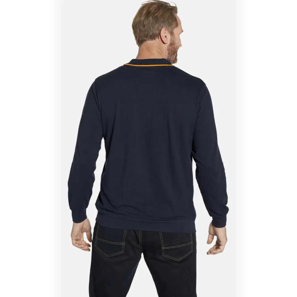 Jan Vanderstorm +FIT Collectie oversized polo LOKI Plus Size met printopdruk donkerblauw, foto 4