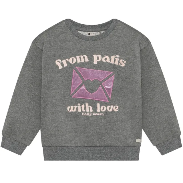 Daily7 rechtvallende sweater met print - grijs, foto 2