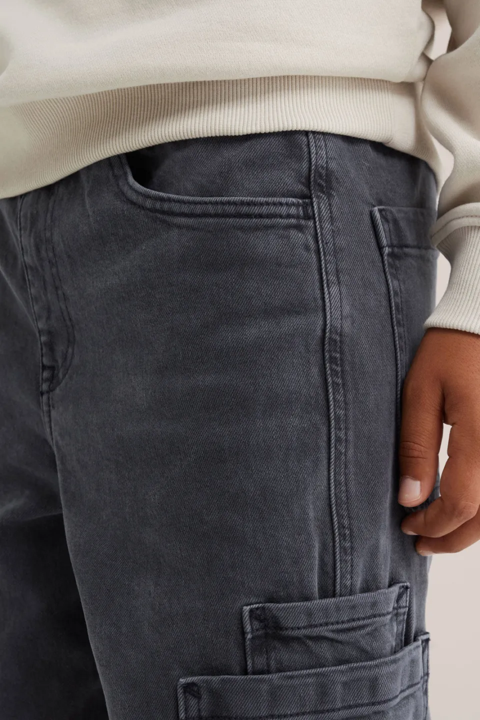 WE Fashion Blue Ridge casual broek antraciet, foto 4