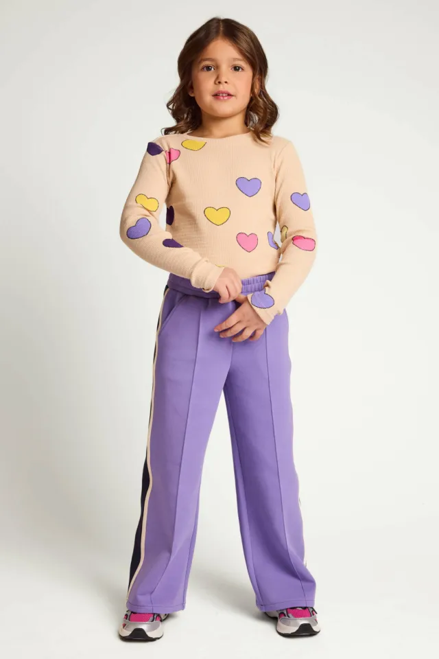 LOOXS little relaxed fit gestreepte broek paars