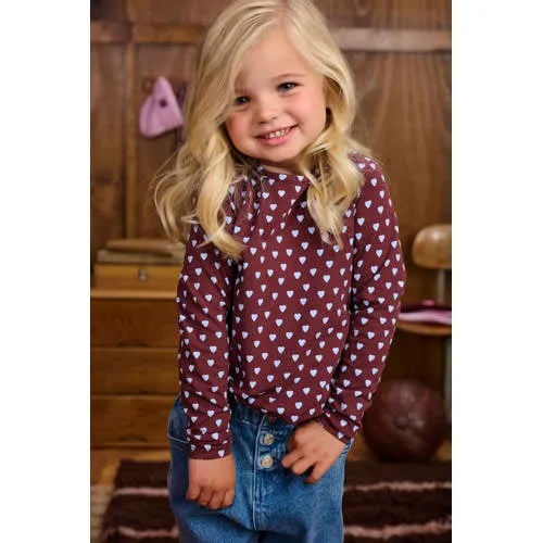Z8 mini longsleeve Madelief donkerrood donkerrood/lichtblauw, foto 5