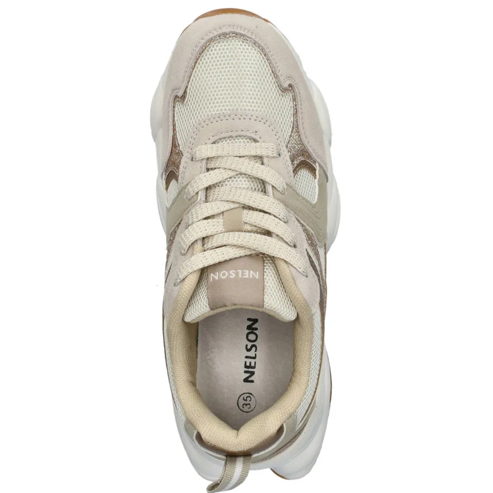 Nelson Kids sneakers beige/goud, foto 4