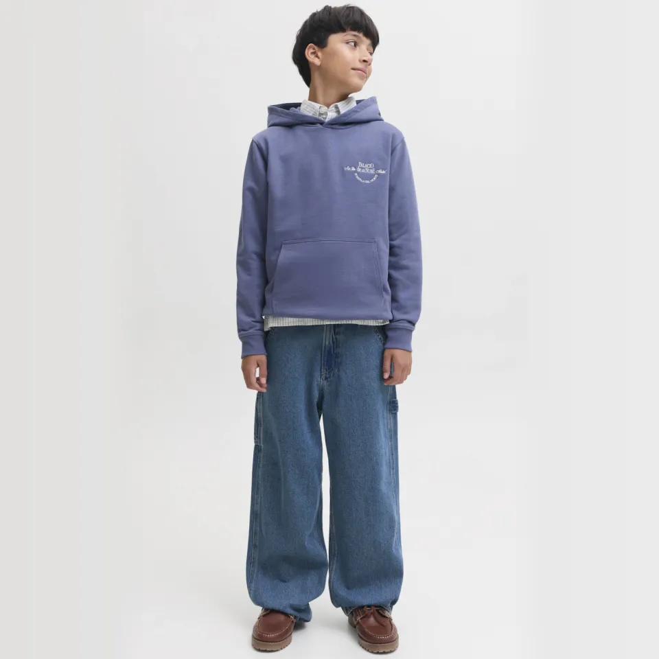 Jack & Jones JUNIOR hoodie met backprint - blauw