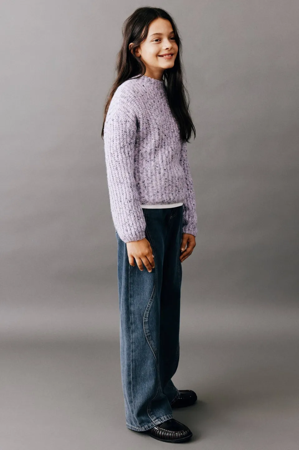 Mango Kids wide leg jeans - changeant blauw, foto 4