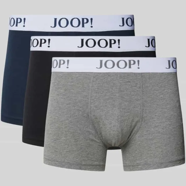 Joop! Boxershort met elastische band met label in een set van 3 stuks Zwart