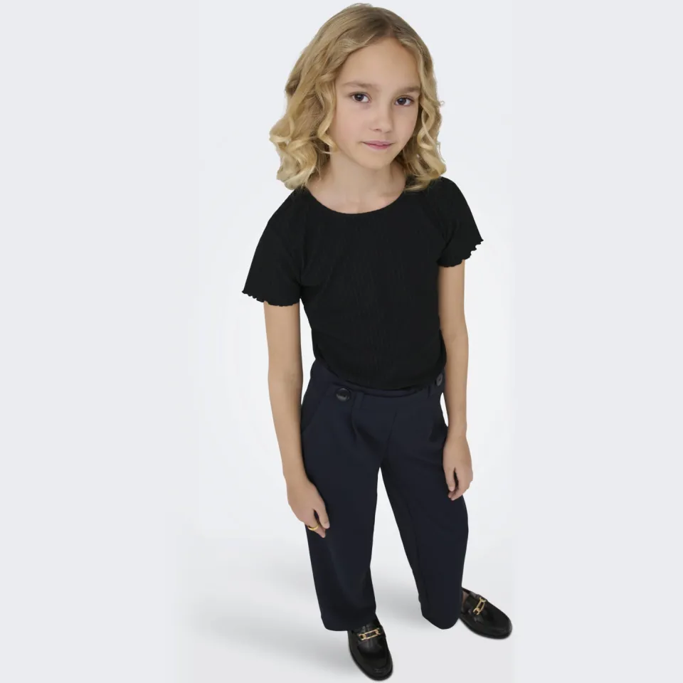 Only Kids Girl wide leg broek donkerblauw, foto 4