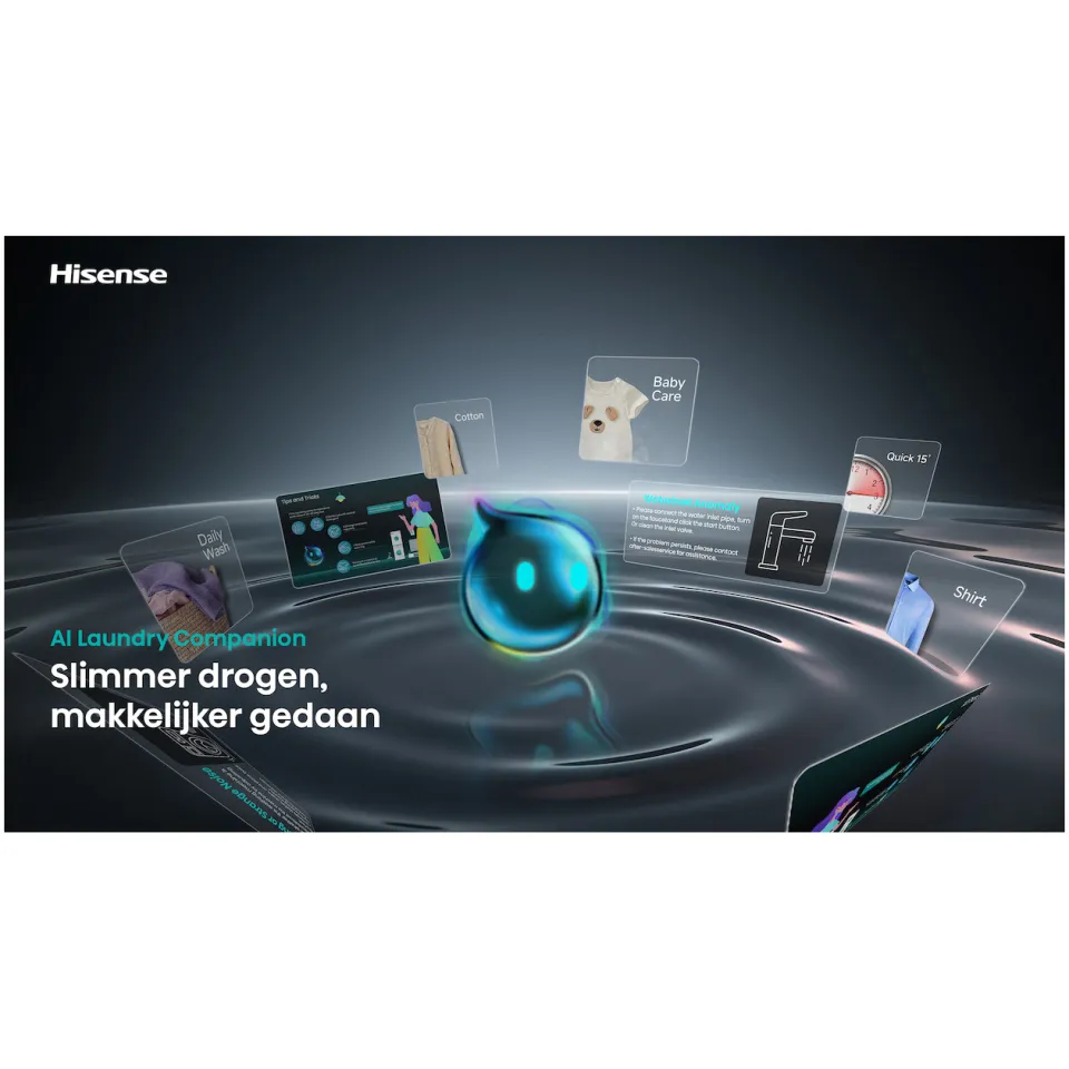 Hisense DH7I108BBAB/BLX warmtepompdroger zwart, foto 3