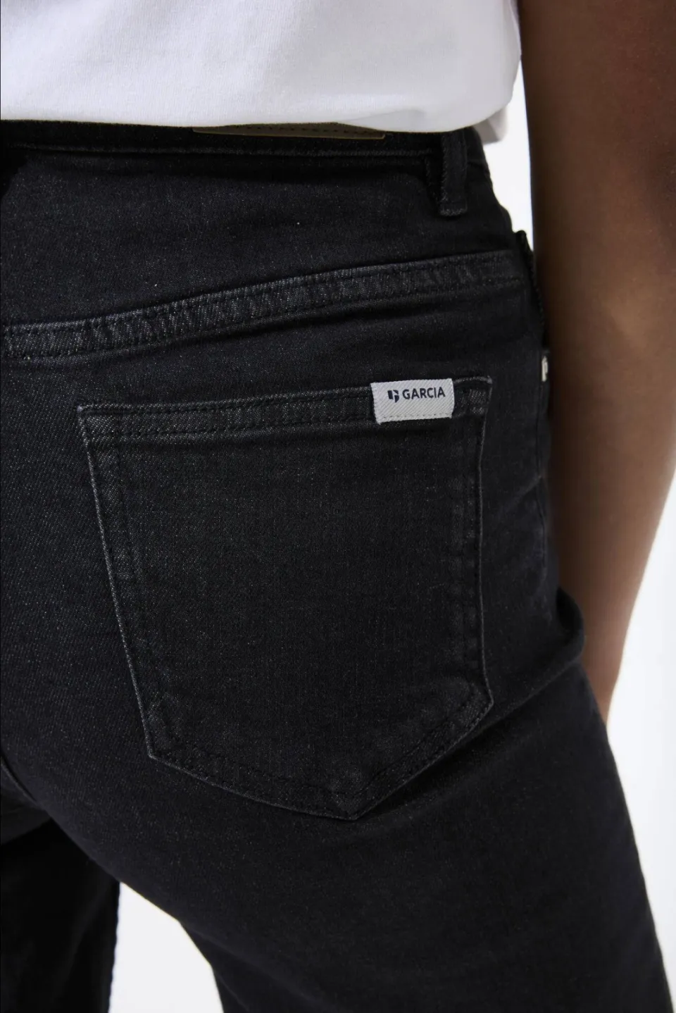 Garcia high waist wide leg jeans black denim, foto 4
