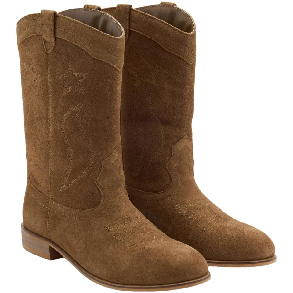 Mango Kids western leren laarzen met borduursels - cognac, foto 5
