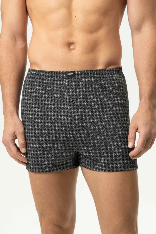 Mey Boxershort Serie Round Grid Zwart