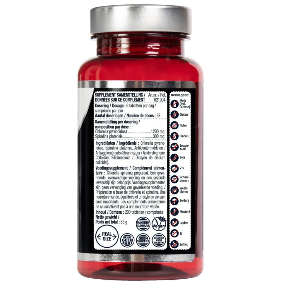 Lucovitaal Chlorella Spirulina - 200 tabletten, foto 2