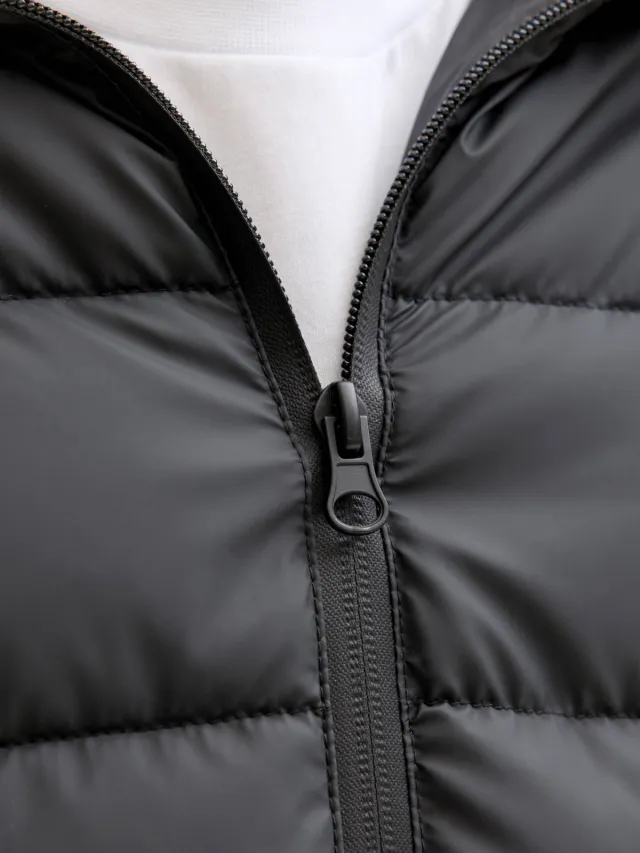 Jack & Jones Junior gewatteerde winterjas zwart met capuchon, foto 6