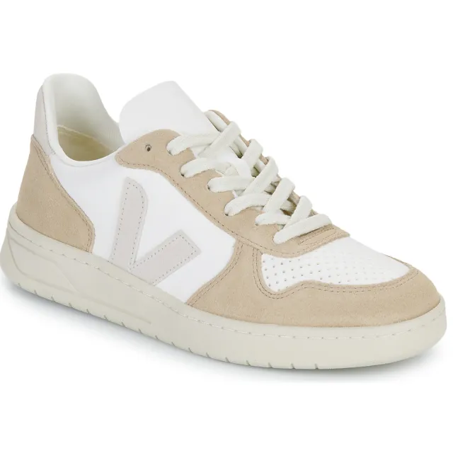Veja V-10 Chromefree Leather sneaker wit beige