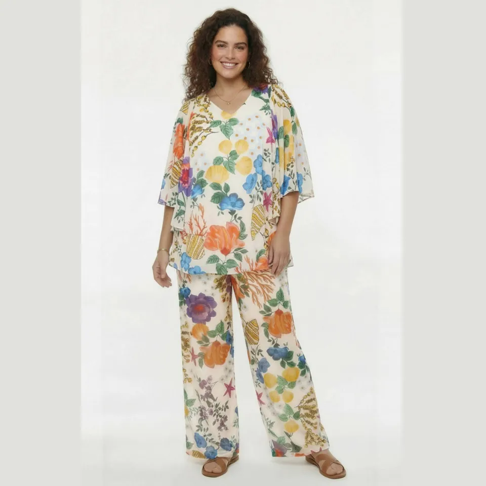 Yoek CORAFLEUR wide leg broek multi, foto 3