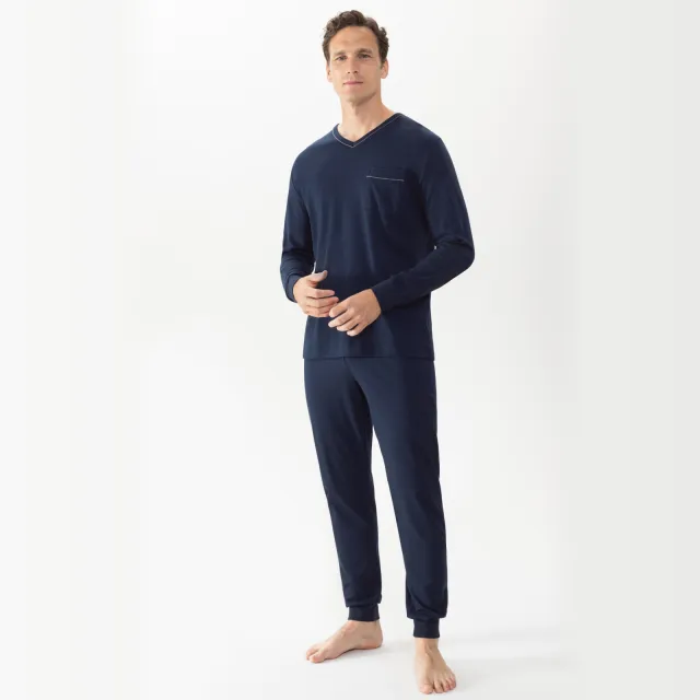 Mey pyjamaset jachtblauw lang yacht blue, foto 2