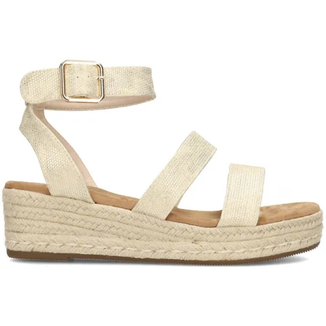 POSH by Poelman June espadrilles ecru Goud met beige
