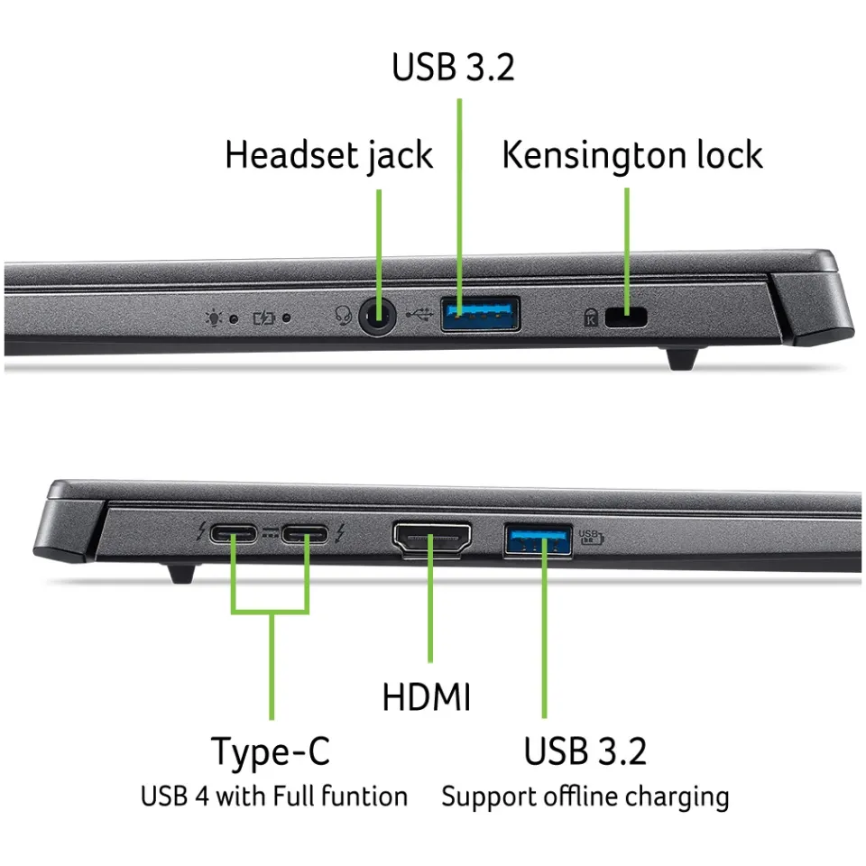 Acer Aspire 16 AI A16-52M-59QP laptop grijs, foto 4