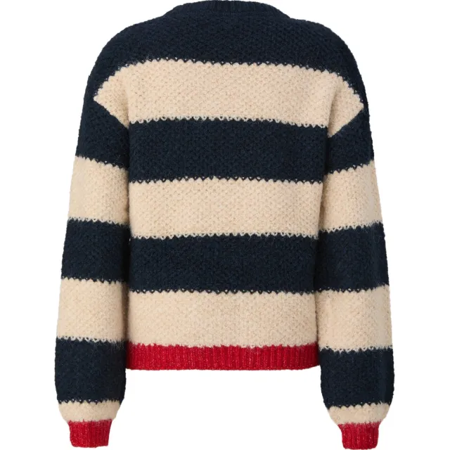 S.Oliver gestreepte gebreide trui - donkerblauw/beige, foto 2