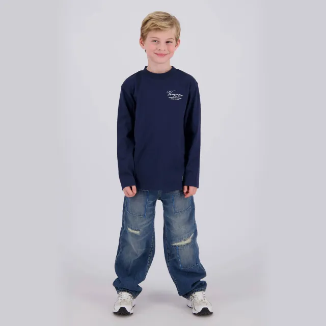 Vingino longsleeve met logo donkerblauw