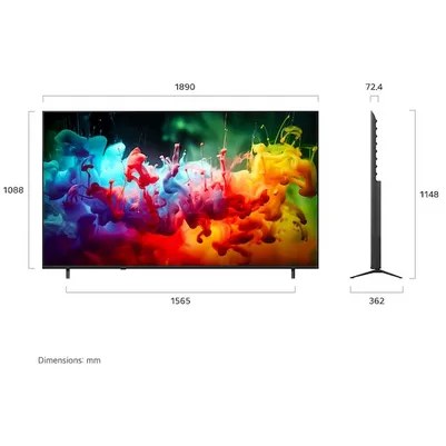 LG 85QNED72B6A televisie zwart, foto 2