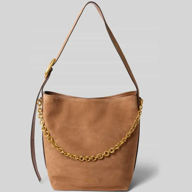 MICHAEL Michael Kors Handtas in leer met labelapplicatie model 'NOLITA' beige, foto 2