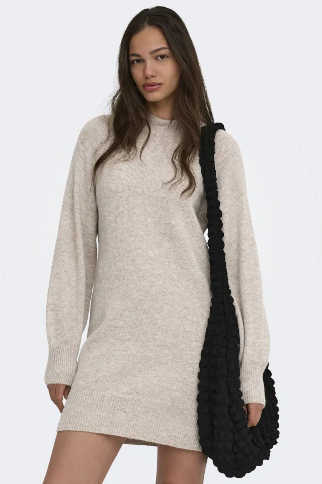 Only Olivia gebreide jurk beige