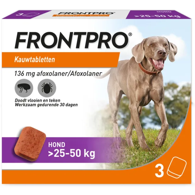 Frontpro Vlooien en Teken Hond XL 25-50 kg 3 tabletten
