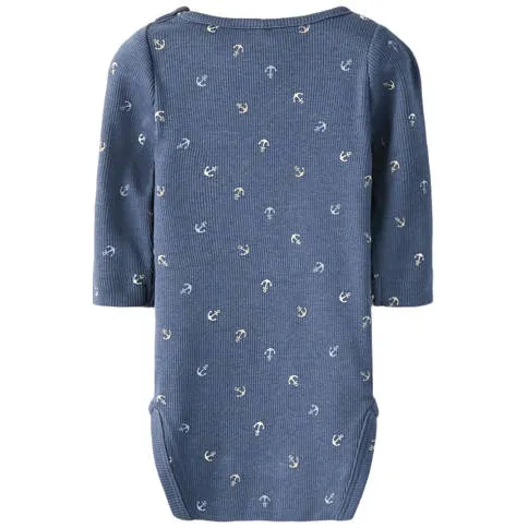 NAME IT BABY romper blauw Jongens Stretchkatoen Ronde hals All over print, foto 2