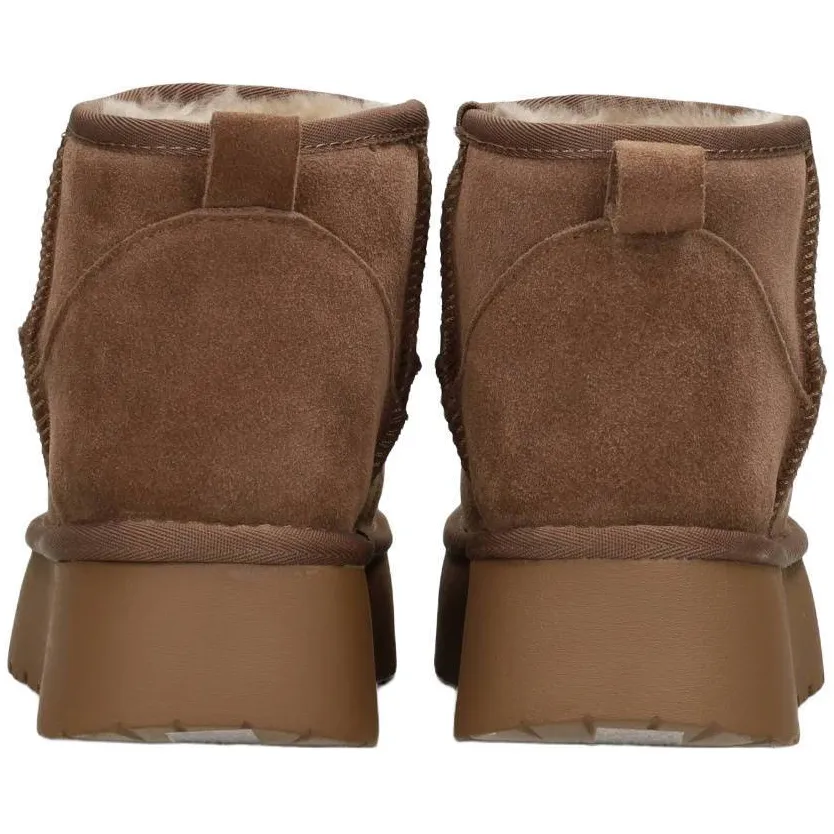 Poelman Eliza suède enkelboots met plateauzool - taupe, foto 2